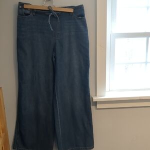 No Boundaries Wide-Leg Jeans in Dark Blue Denim